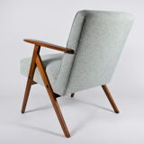 Vintage original armchair, fully restored, 1960s, green upholstery