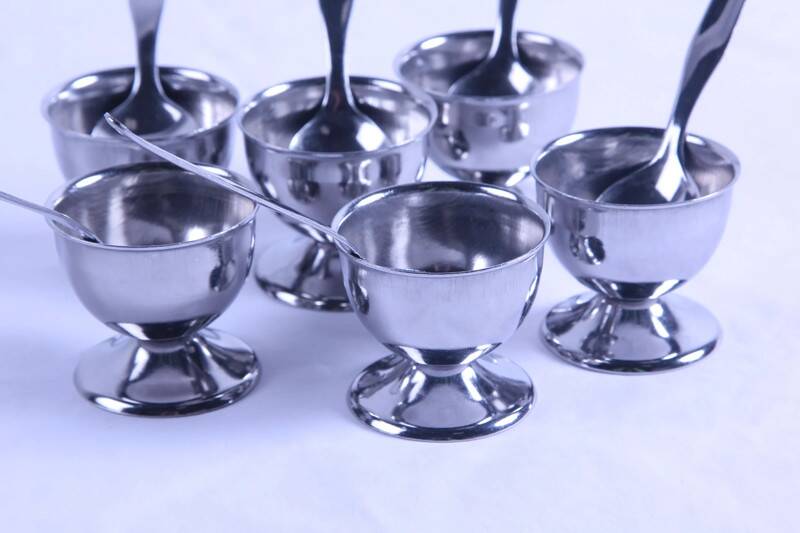 Guy Degrenne vintage metal egg cup set