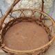Panier vintage en bois et rotin