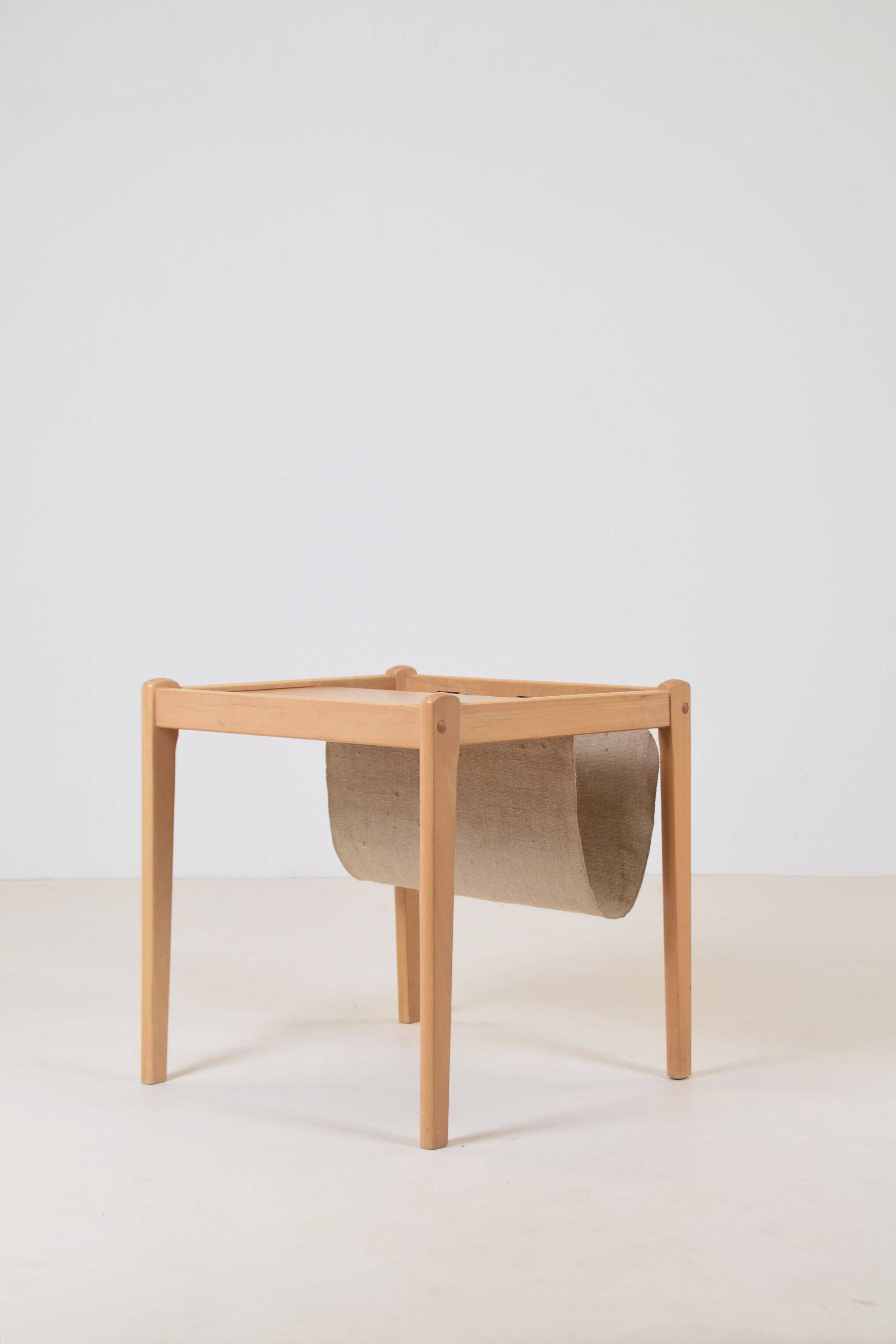 Danish side table with magazine holder by S.P. Jensen for BRDR Furbo
