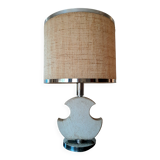 Brutalist lamp in Gard stone and chrome 1970