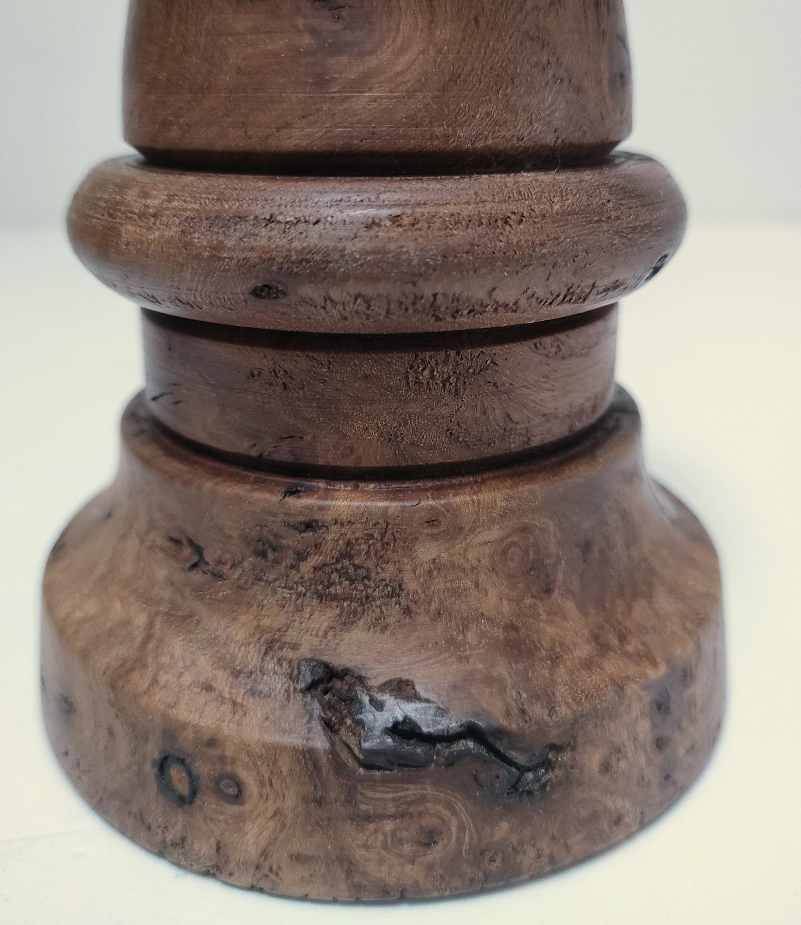 Two vintage turned wood pen and pencil pots
