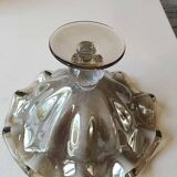 Murano Ruffled Bowl/Centerpiece, Pearly Iridescent Taupe Color. Diameter 24.5 cm