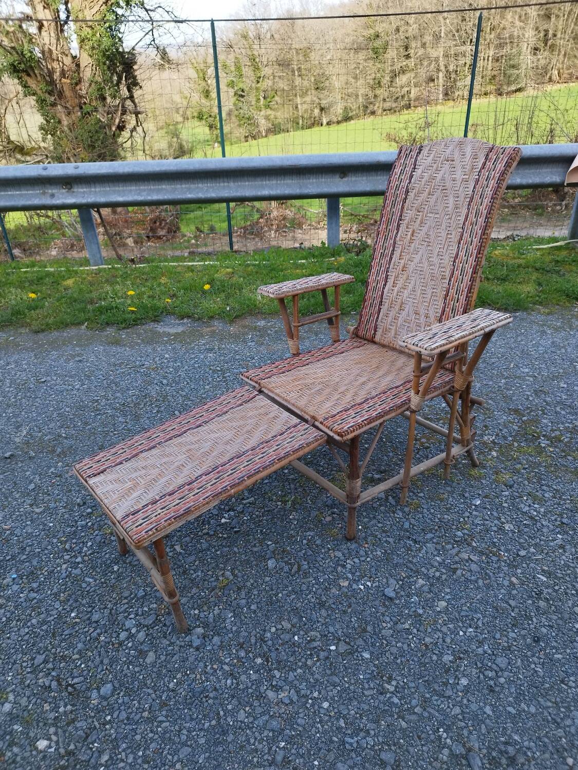 Chaise longue bain de soleil rotin fauteuil