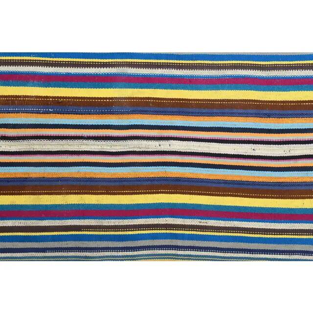 1970s Vintage Turkish Oushak Handmade Wool Cotton Blue Area Rug 157x259