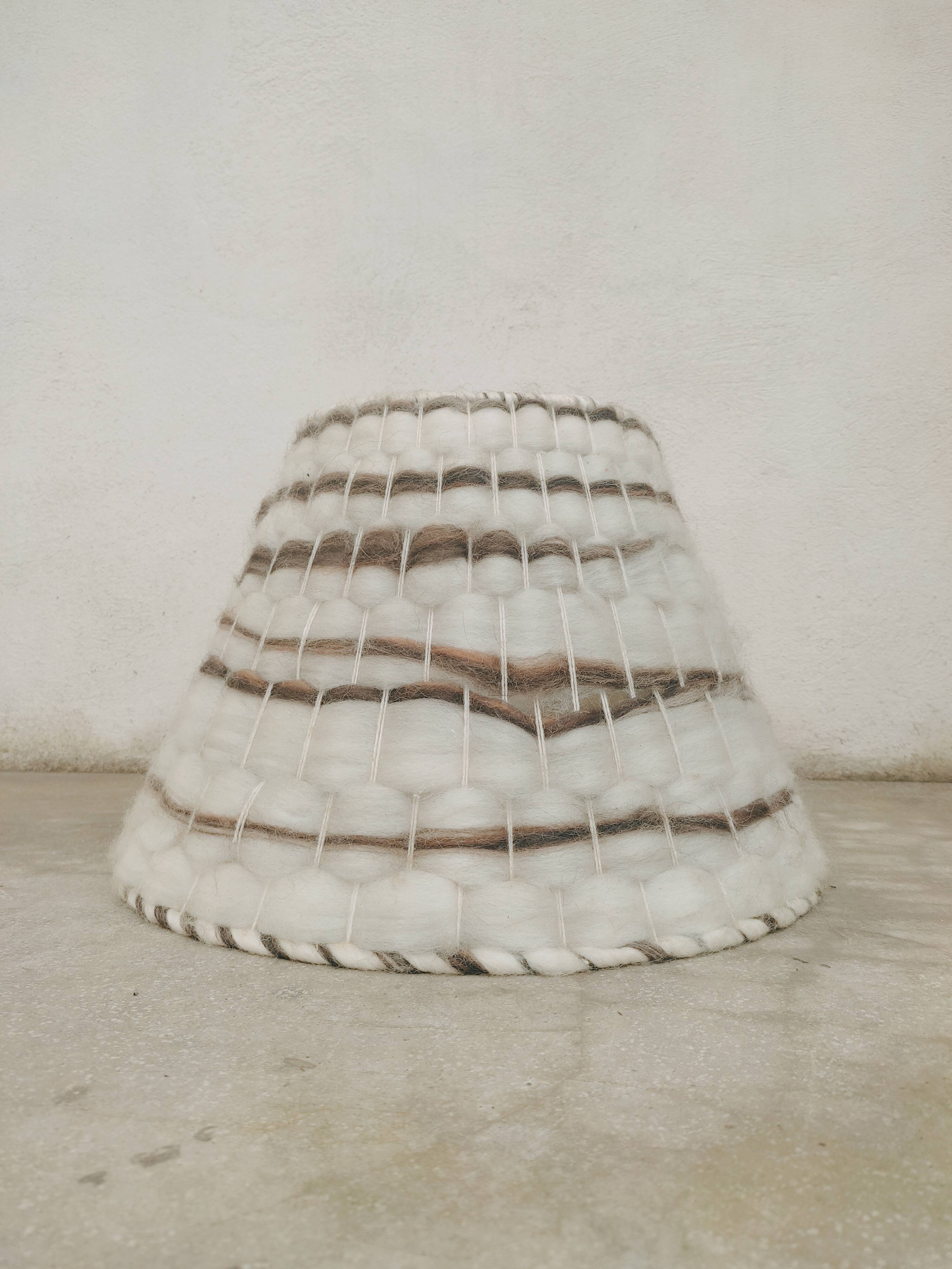Raw wool lampshade