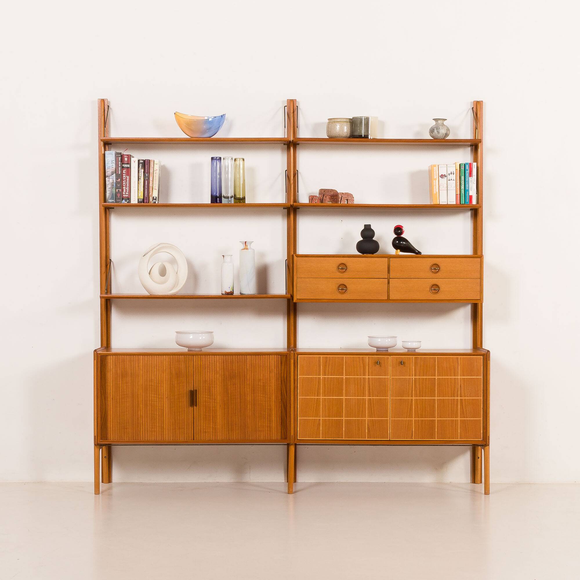 Fredrik A. Kayser teak free standing wall unit for Gustav Bahus, Norway 196