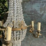 Bronze and crystal hot air balloon chandelier