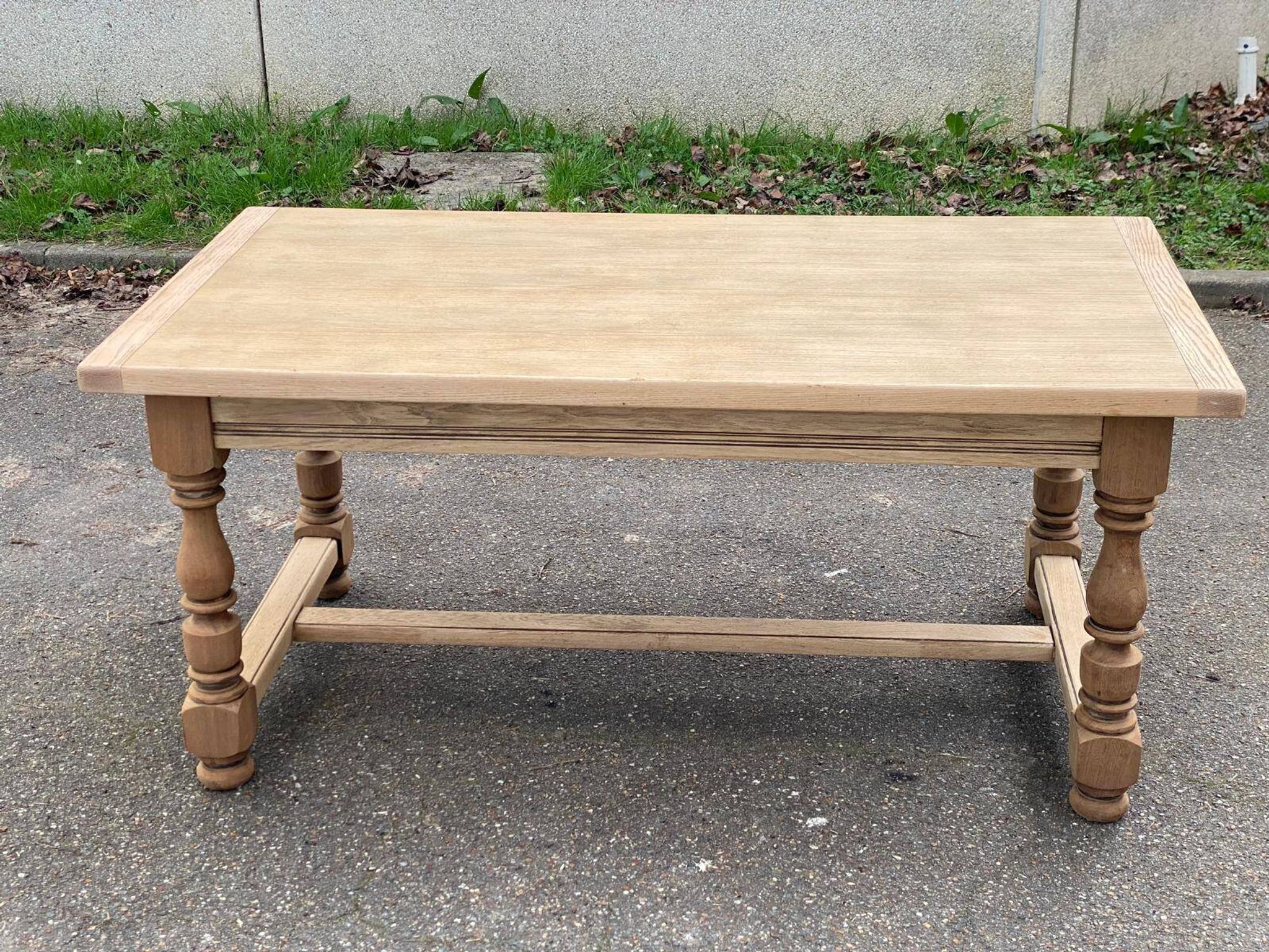 Renovated extendable farmhouse dining table in oak, 20th century, 170-250cm.