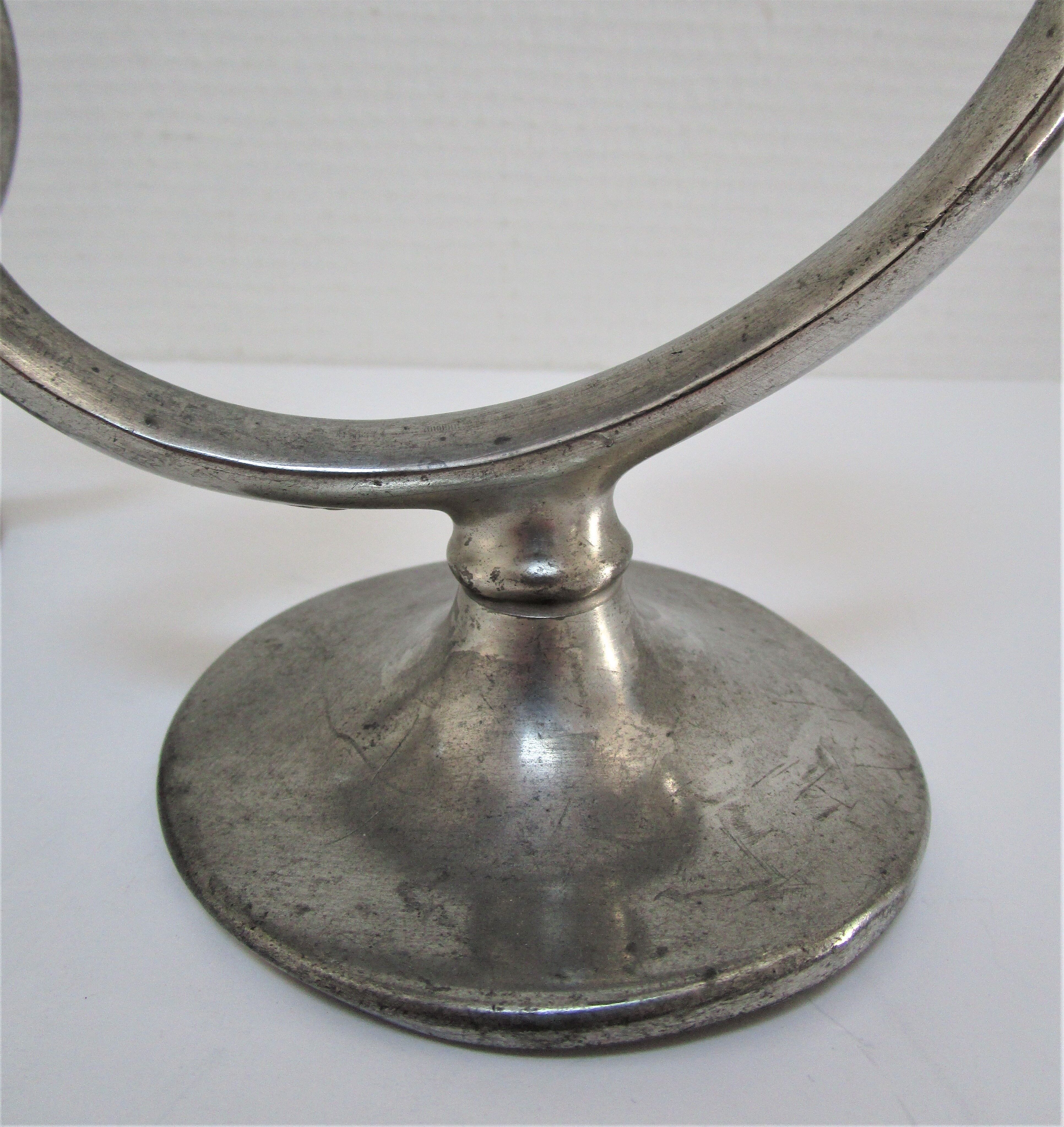 Pair of patinated tin candle holders design metawa holland 70s