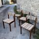 Set of 4 vintage 70s beech chairs