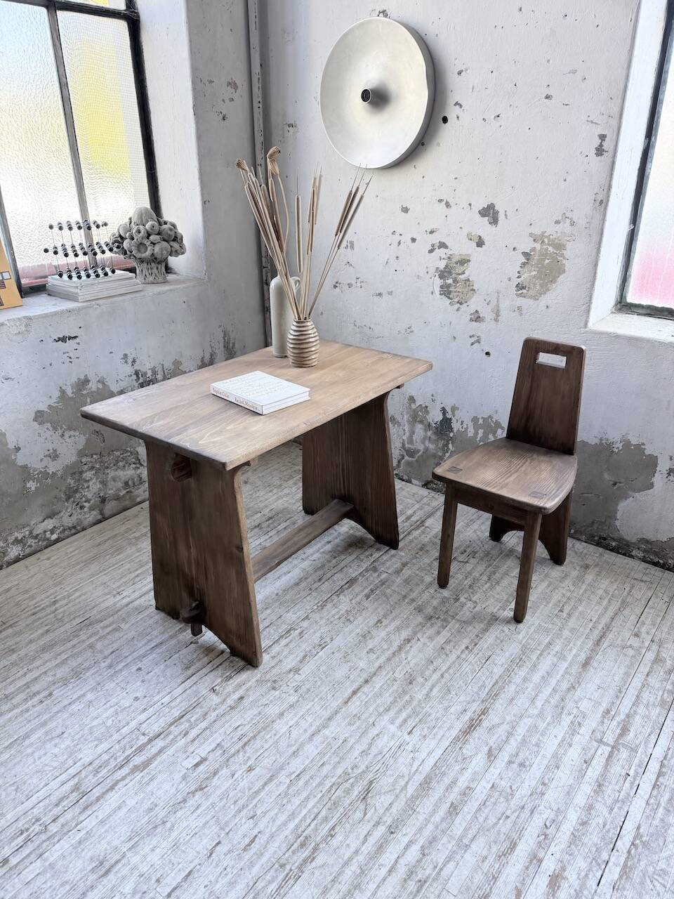 Brutalist office chair set from the 1950s.