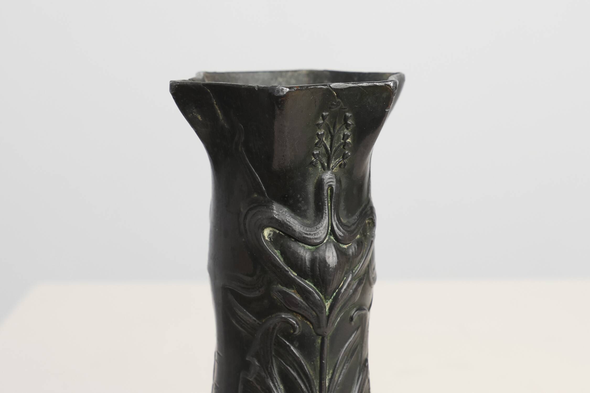 Art Nouveau Pewter Vase attr. to W. Renewerf, The Netherlands ca. 1900