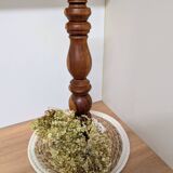 Turned solid wood candlestick