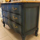 Blue crossbow dresser with brass handles