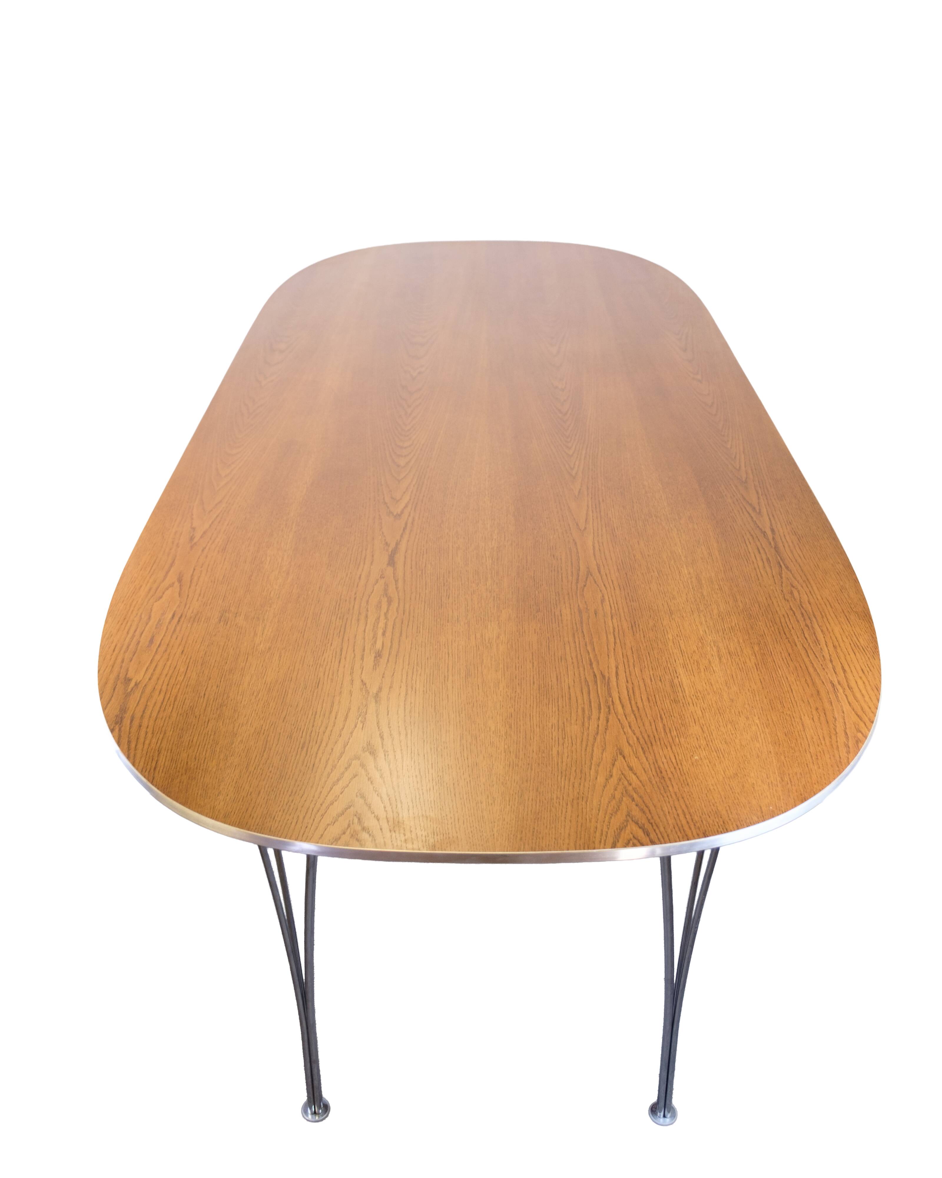 Conference table - Model Superellipse - oak surface with aluminum edge - Bruno Mathsson and Piet Hein