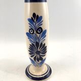 Breton white and blue vase with floral decoration Quimper Ile d'Oléron