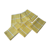 Yellow and white plaid cotton napkins
