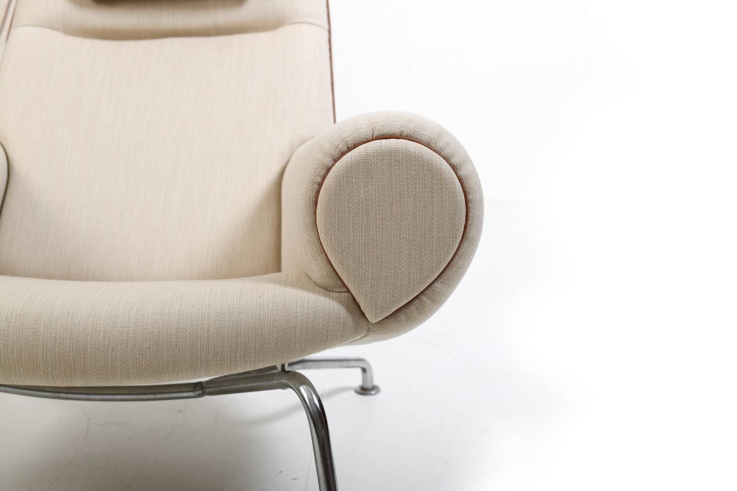 Early Pair Hans Wegner Queen Chairs by Johannes Hansen c.1960 / New Upholst