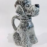 Pichet en barbotine caniche gris