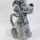 Pichet en barbotine caniche gris