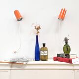2 orange wall lights from the 70s