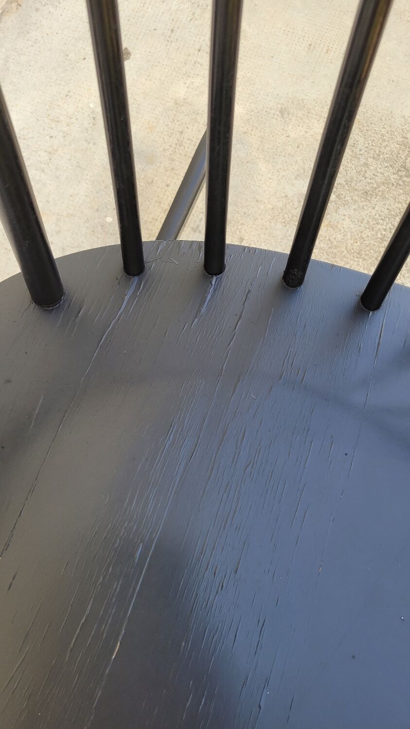 Vintage black rocking chair 1950