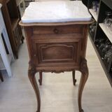 Bedside table wood and marble