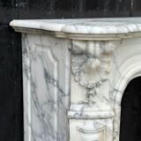 Louis XV style fireplace in arabescato marble circa 1880
