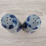 Vintage blue salt and pepper shaker set