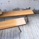 Pair of benches from the 1950s mountain furniture, pine.
