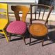 Set of 6 mismatched vintage wooden bistro chairs