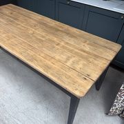 Farm table with black patinated legs (renovated)