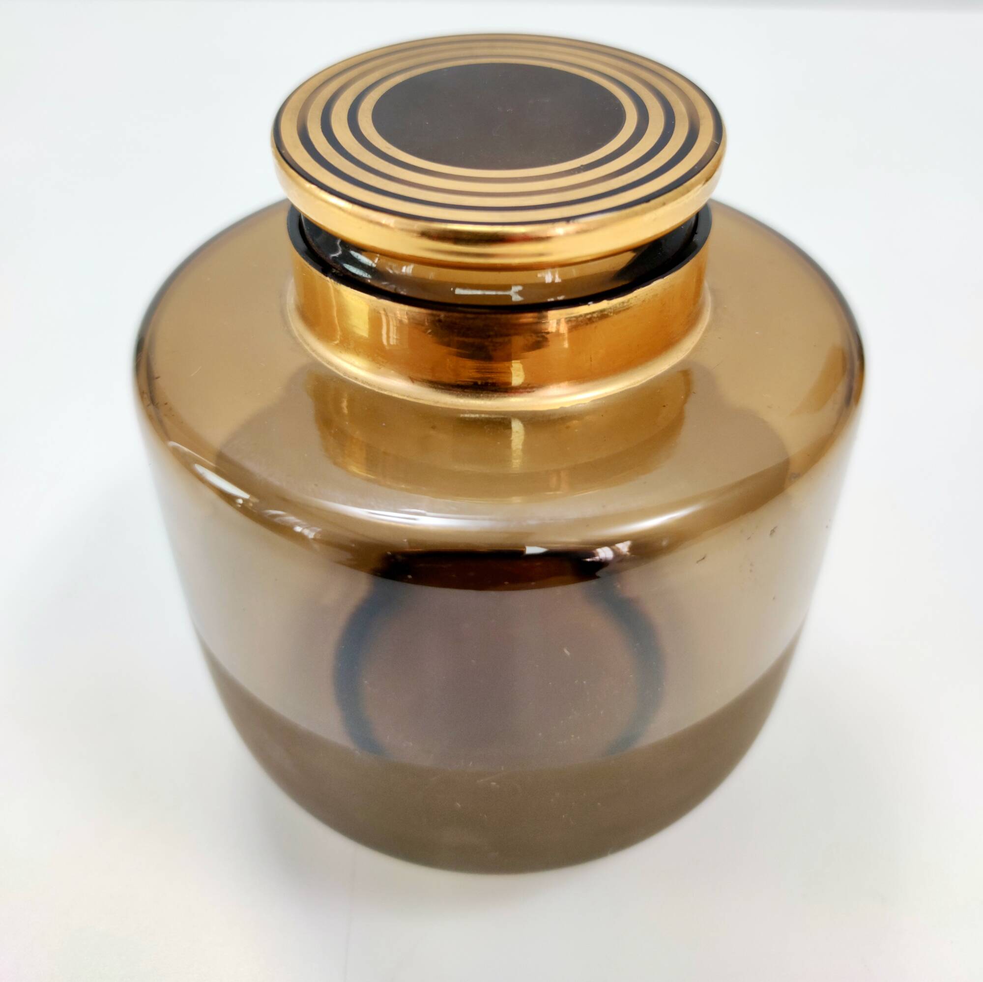 Art Deco Brown Blown Glass Vase, Italy