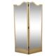 Two-panel screen in cream lacquered wood with bevelled mirrors.