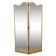 Two-panel screen in cream lacquered wood with bevelled mirrors.