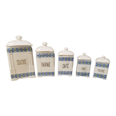 Art deco spice pots in fine porcelain numbered