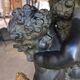 Bronze and marble guéridon, Psyche and Cupid, Auguste Moreau (1834-1917)
