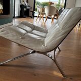 Fauteuil cuir blanc Skool Roche Bobois