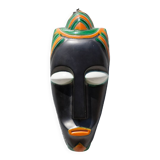 African polychrome faience mask from the Claude Tabet workshop, wall decoration, 50/60's