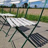Set of 4 folding wrought iron bistro chairs
