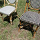 Lot of 4 chairs bistro terrace "Parisian" rattan and braiding