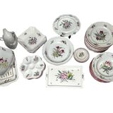 42-piece Lunéville KG tableware set with floral decoration, 20th century