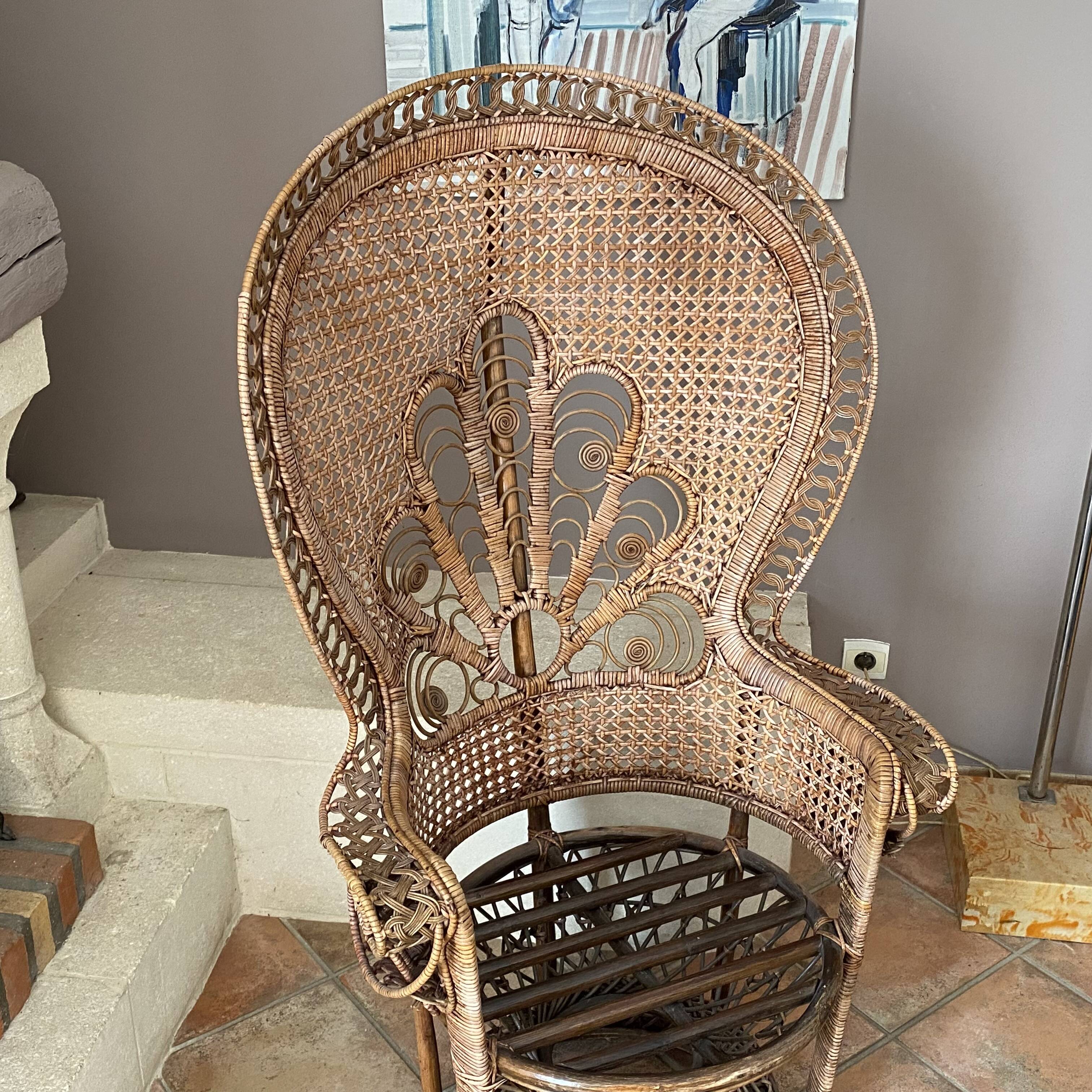 Emmanuelle rattan armchair. 1970.