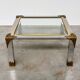 Vintage coffee table in chrome and brass adorned with sculpted leaf details, 1970s