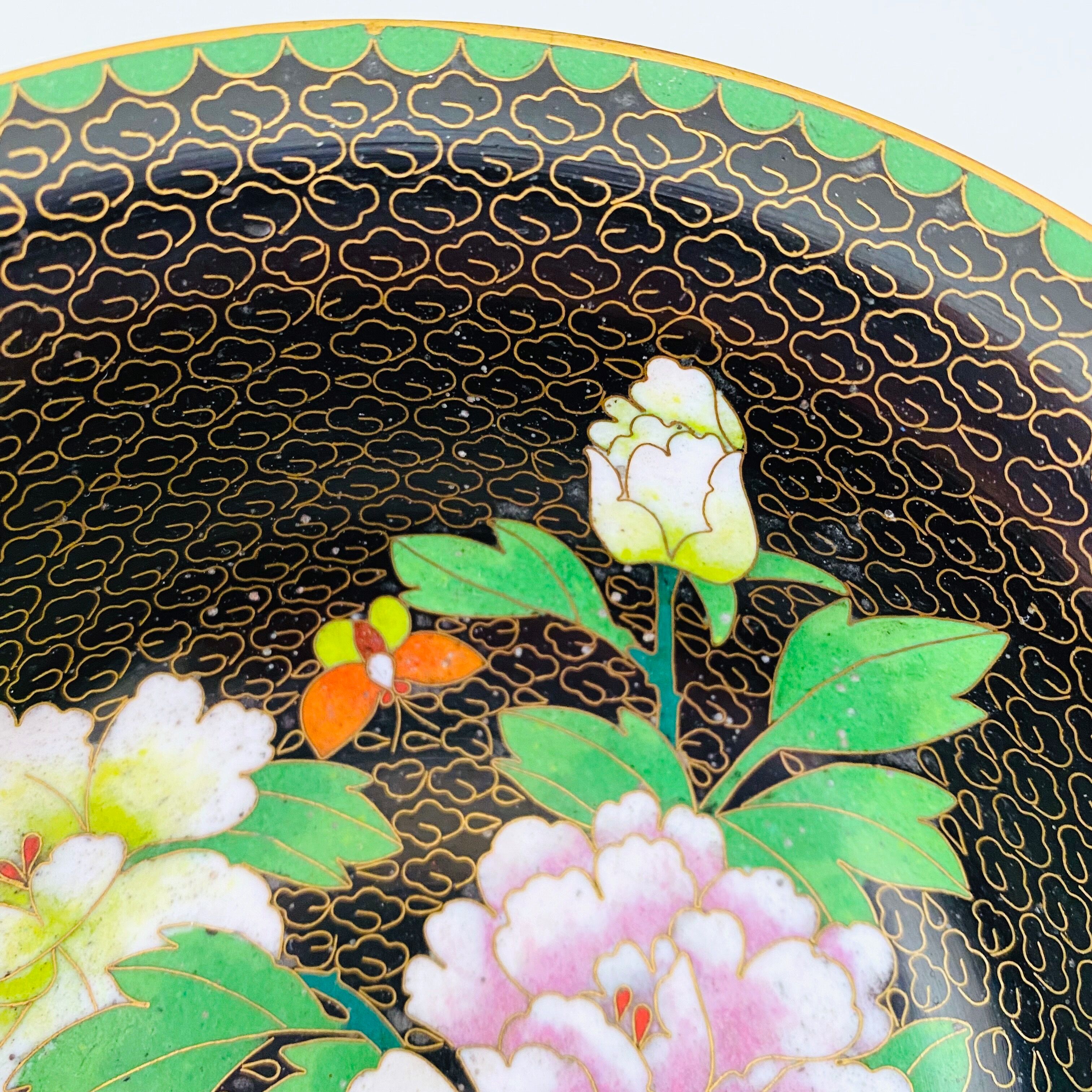 Cloisonne bowl, Vintage enamel bowl