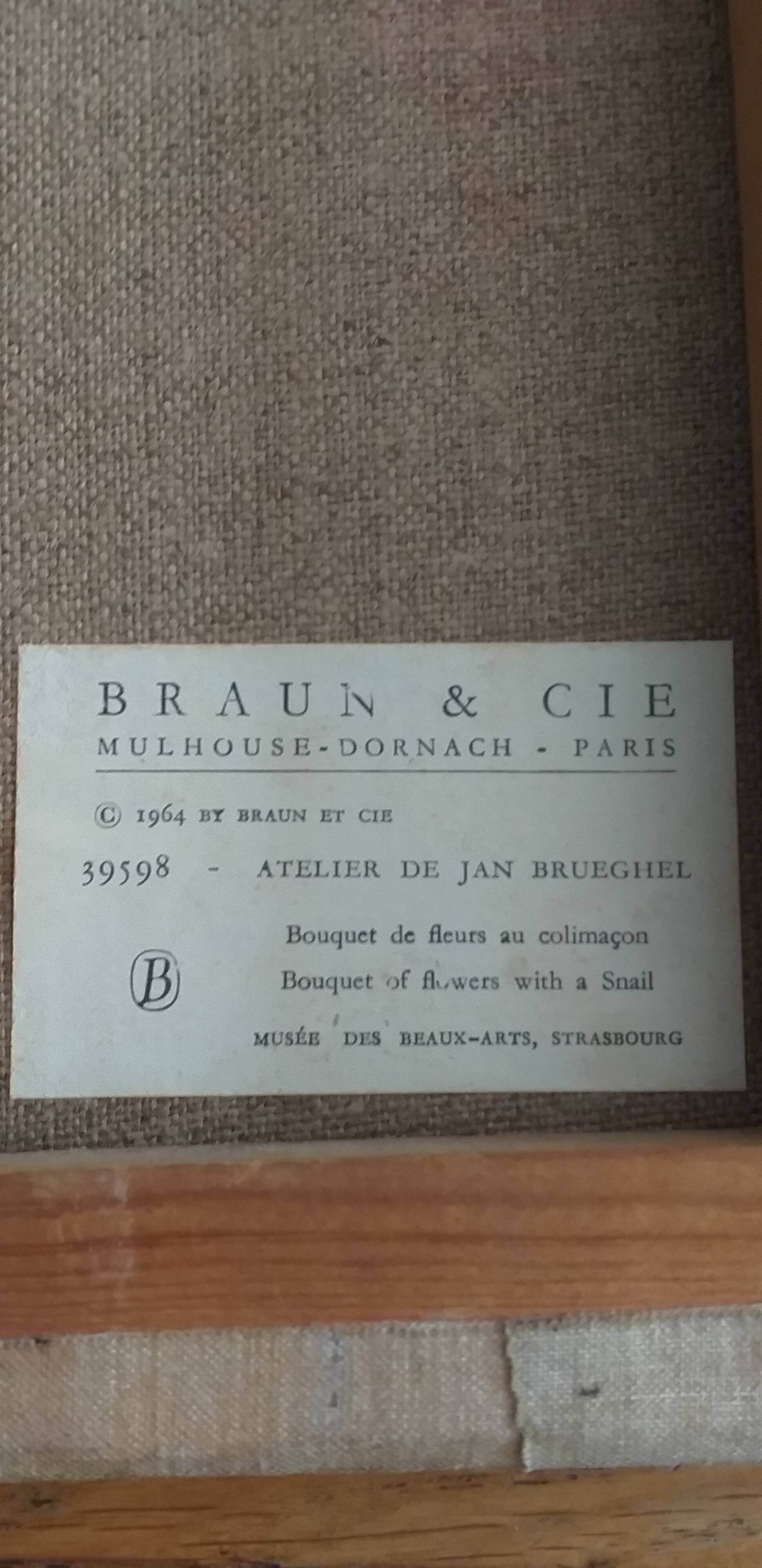 Print on canvas bouquet of flowers with a spiral 1964 braun et cie