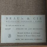 Impression sur toile bouquet de fleurs au colimaçon 1964 braun et cie