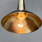 Danish mid-century brass cone pendant lamps, 1950s, set of 2.