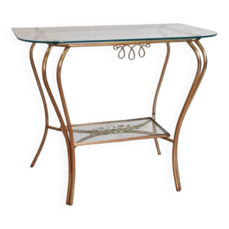 Console – table basse – laiton et verre